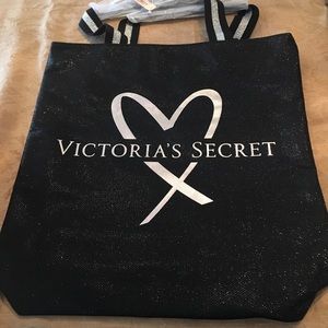 Victoria Secret Black and Silver Holiday Tote 👜